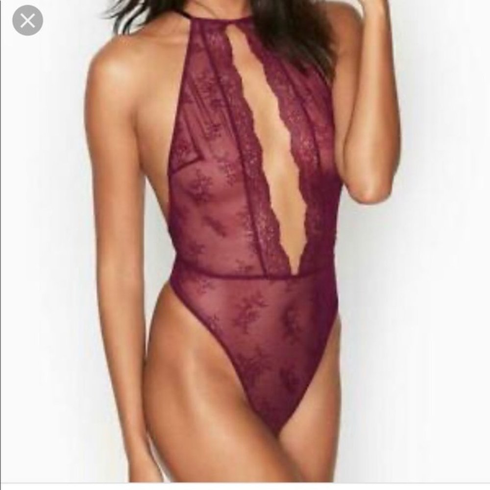 Victoria secret keyhole lace body suit in teddy